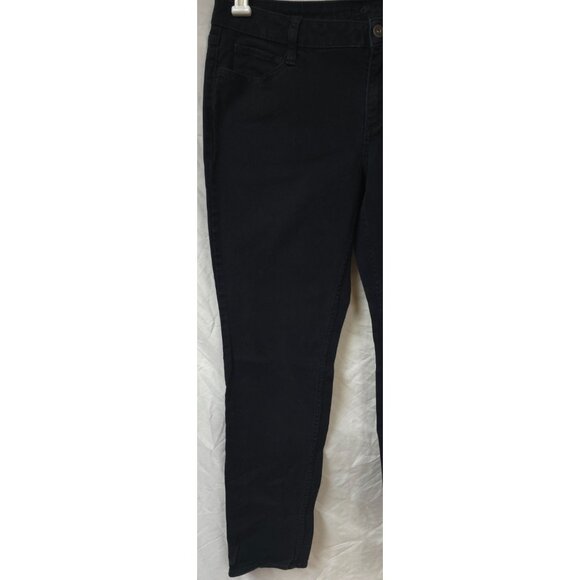 Arizona Jeans Womens Sz 17 Black Mid Rise Super Skinny Stretch Denim Jeans 36x30 - Picture 2 of 10
